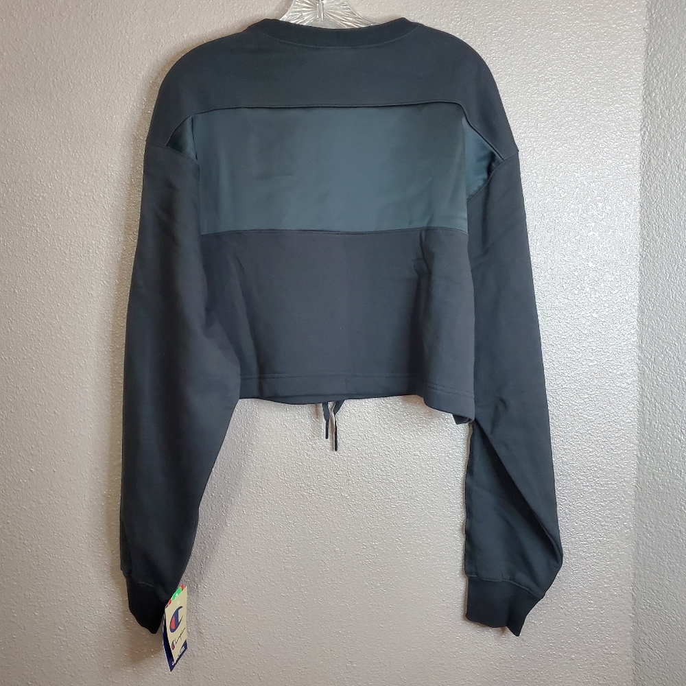 Champion Classic Fleece Cinched Bottom Crew Sweatshirt Women Size Large - Picture 2 of 9